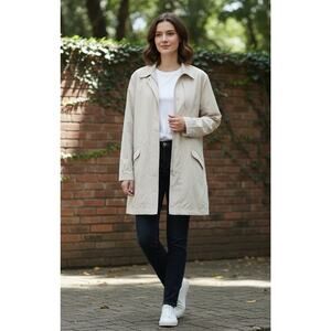 Perry Ellis Womens Windbreaker Jacket Full Zip Snap Front Lined Coat Size Large